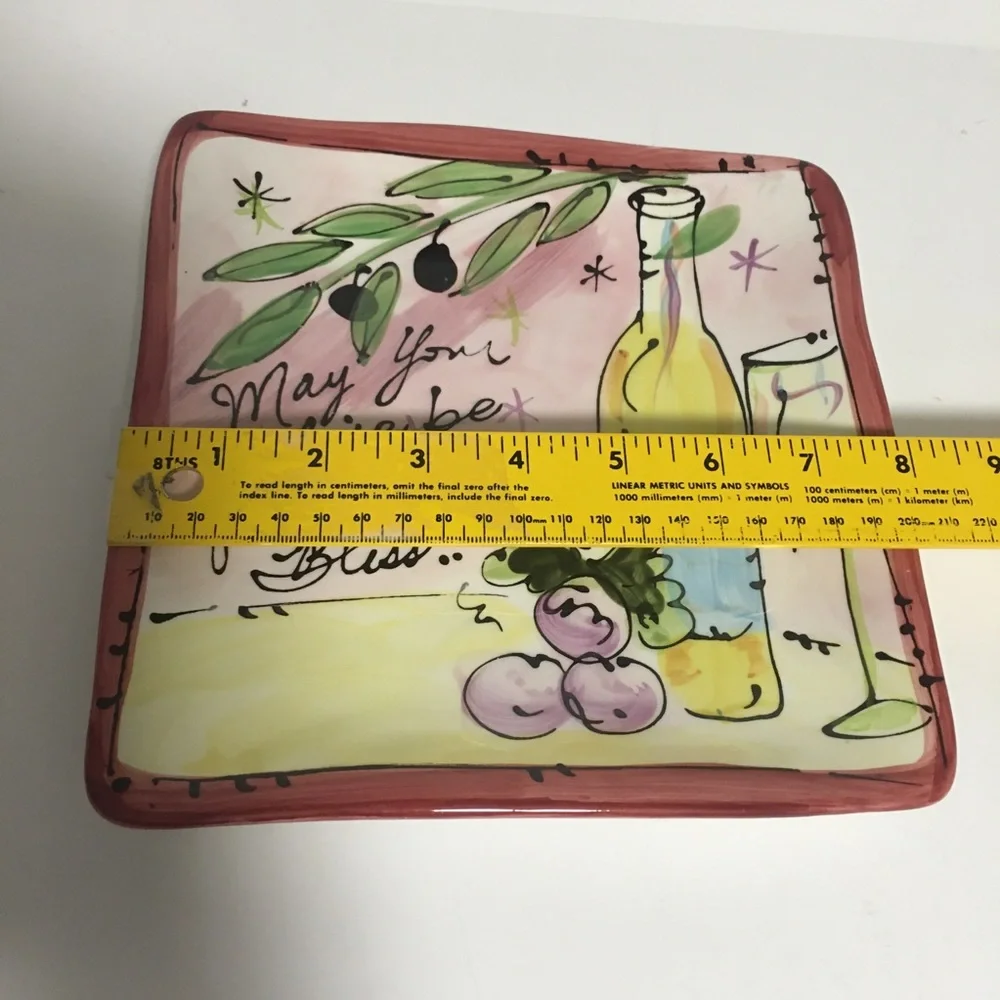 Julia Junkin Certified International Bliss Wine Square Dessert Plate 8